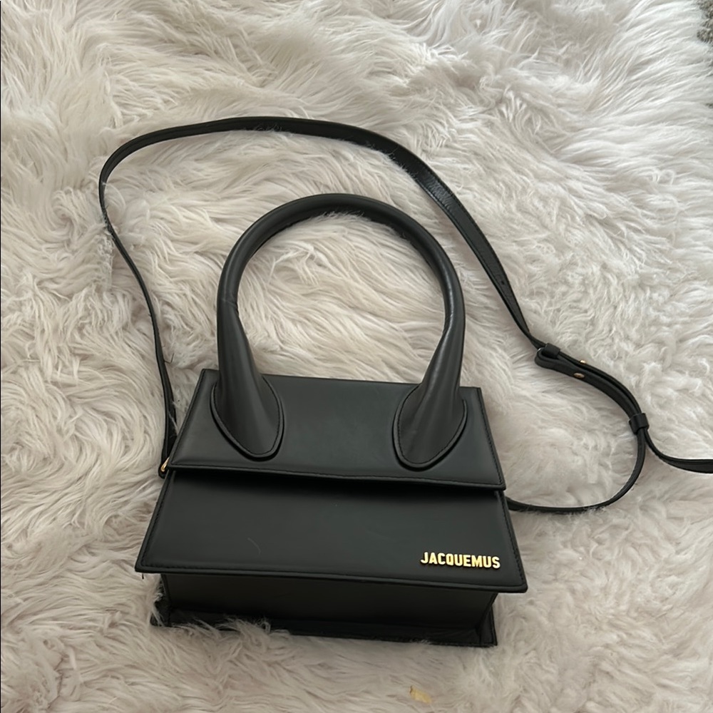 Jacquemus Black Crossbody Bag with Gold Hardware